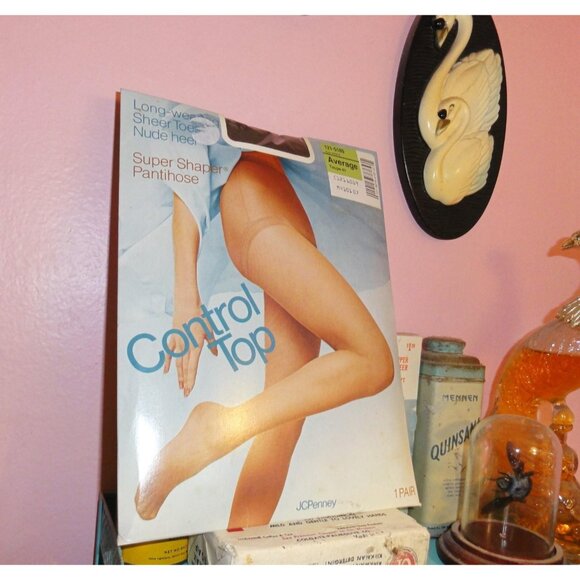 Vintage JC Penney Super Shaper Taupe Pantihose Average nylon sissy pantyhose - Picture 4 of 7